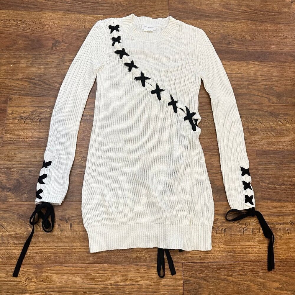 Lovers + Friends Sweater lace up dress